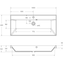 Раковина 100х45 см BelBagno Vittoria BB1000/450-LV-ART-AST-NERO
