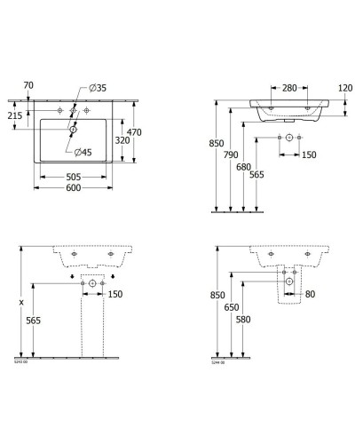 Раковина 60х47 см Villeroy & Boch Subway 3.0 4A706001