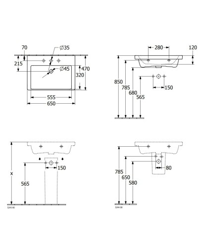 Раковина 65х47 см Villeroy & Boch Subway 3.0 4A706501