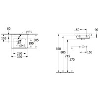 Раковина 37х30,5 см Villeroy & Boch Subway 3.0 43703701