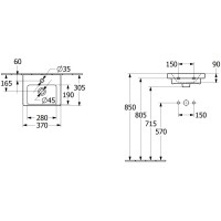 Раковина 37х30,5 см Villeroy & Boch Subway 3.0 43703801