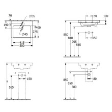 Раковина 50х40 см Villeroy & Boch Subway 3.0 43705001