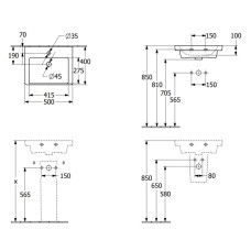 Раковина 50х40 см Villeroy & Boch Subway 3.0 43705001