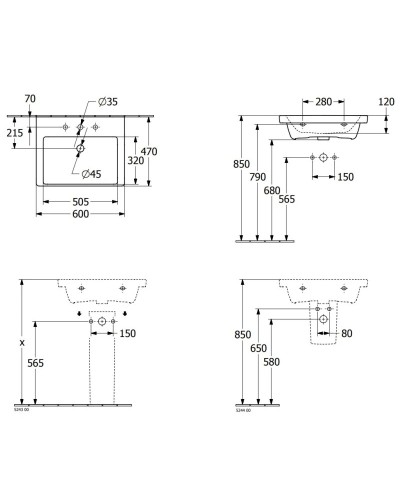 Раковина 60х47 см Villeroy & Boch Subway 3.0 4A706101