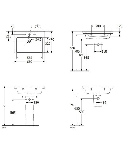 Раковина 65х47 см Villeroy & Boch Subway 3.0 4A706801
