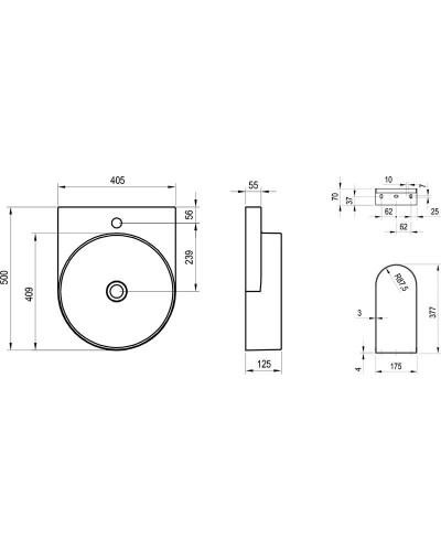 Раковина 40,5х50 см Ravak Yard 400 XJX01240002