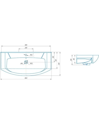 Раковина 106,5х49 см Corozo Элеганс SD-00000468