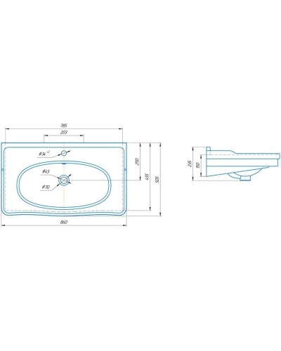 Раковина 86х50,5 см Corozo Модерн SD-00000647