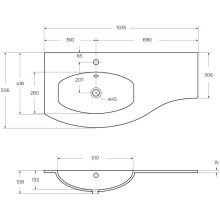 Раковина 103,5х50,6 см Cezares Vague 50153