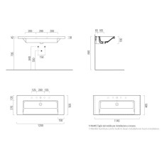 Раковина 120х50 см GSI Norm 8626111