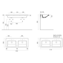 Раковина 125х50 см GSI Norm 8627111