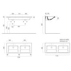 Раковина 125х50 см GSI Norm 8627111