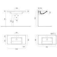 Раковина 100х50 см GSI Norm 8633111