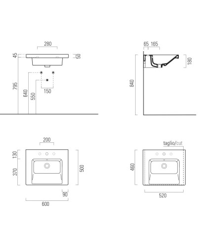 Раковина 60х50 см GSI Norm 8635111