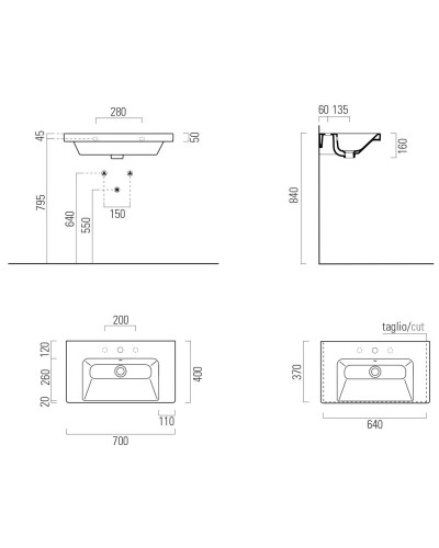 Раковина 70х40 см GSI Norm 8637111