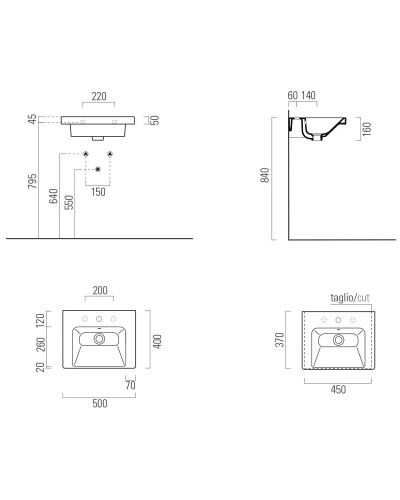 Раковина 50х40 см GSI Norm 8638111