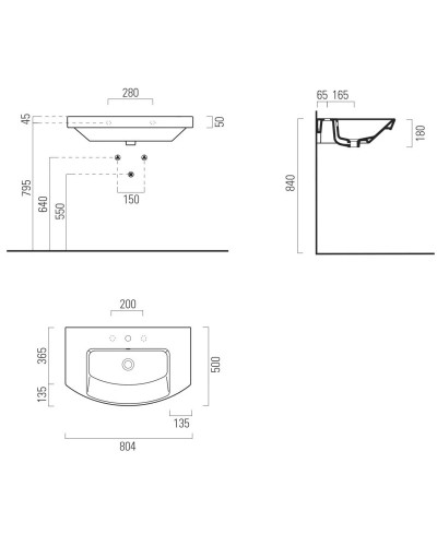 Раковина 80х50 см GSI Norm 8644111
