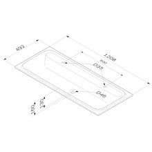 Раковина 120,8х49,2 см Am.Pm Func M8FWPC1200WM