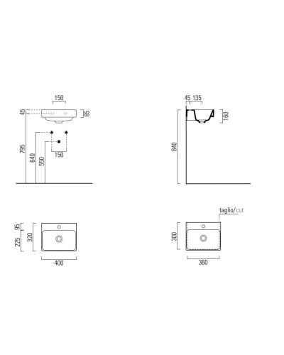 Раковина 40х32 см GSI Nubes 9684105