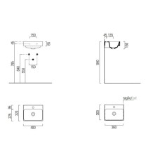Раковина 40х32 см GSI Nubes 9684116