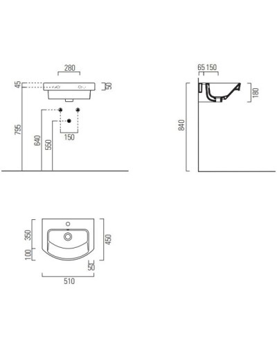 Раковина 51х45 см GSI Norm 8646111