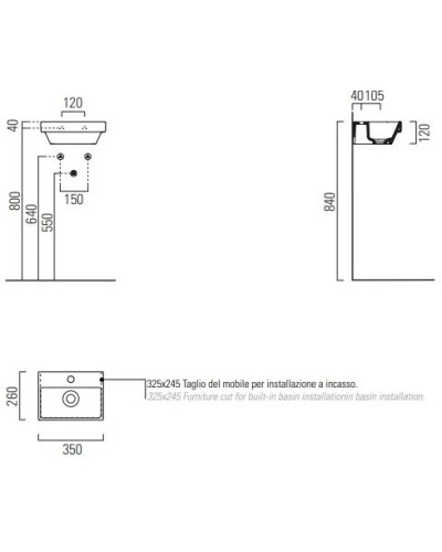 Раковина 35х26 см GSI Norm 8650111