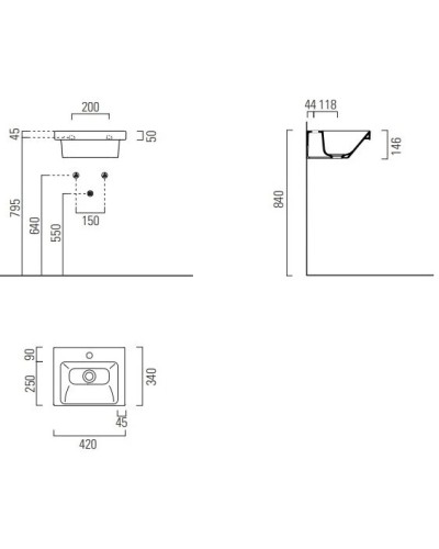 Раковина 42х34 см GSI Norm 8685111