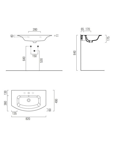 Раковина 82х49 см GSI Pura 8826111