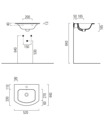 Раковина 52х44 см GSI Pura 8830111