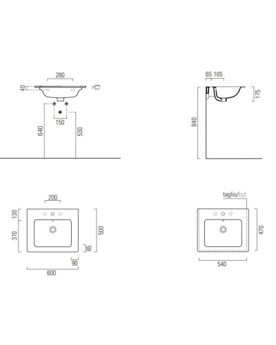 Раковина 60х50 см GSI Pura 8836111