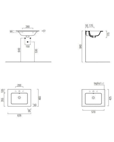 Раковина 62,6х46 см GSI Pura 8839111