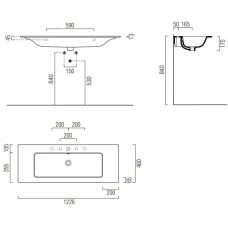 Раковина 122,6х46 см GSI Pura 8840111