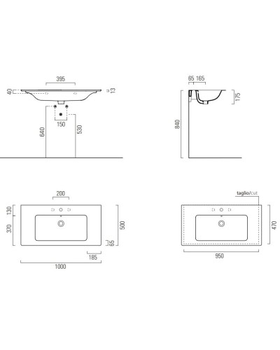 Раковина 100х50 см GSI Pura 8844111
