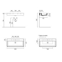 Раковина 100х47 см GSI Kube X 9423111
