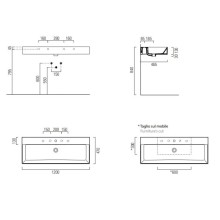 Раковина 120х47 см GSI Kube X 9424111