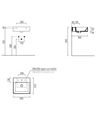 Раковина 50х47 см GSI Kube X 9430109