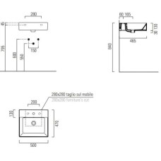 Раковина 50х47 см GSI Kube X 9430126