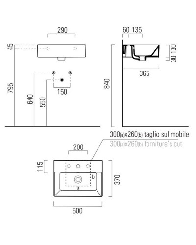 Раковина 50х37 см GSI Kube X 9447111