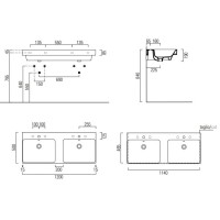 Раковина 120х50 см GSI Nubes 9625111