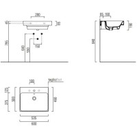 Раковина 60х50 см GSI Nubes 9631109