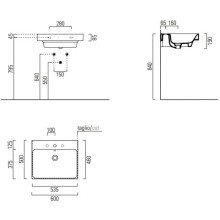 Раковина 60х50 см GSI Nubes 9631109