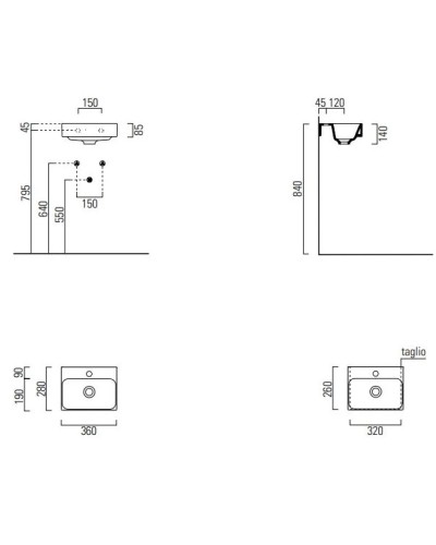 Раковина 36х28 см GSI Nubes 9638111