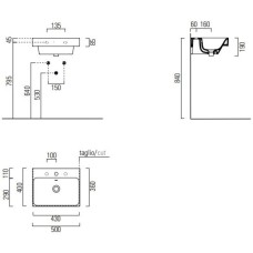 Раковина 50х40 см GSI Nubes 9682109