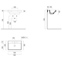 Раковина 60х40 см GSI Nubes 9683311