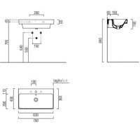 Раковина 70х40 см GSI Nubes 9687111