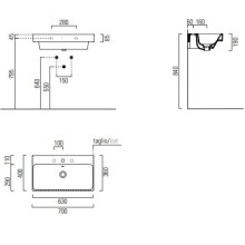 Раковина 70х40 см GSI Nubes 9687111