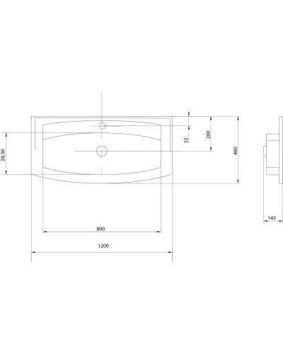 Раковина 120х46 см Акватон Милан М 1A70663KML010