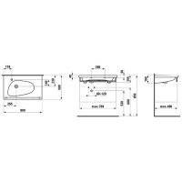 Раковина накладная 80 см Laufen Palomba 8.1480.4.000.104.1