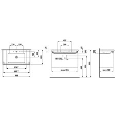Накладная раковина 90 см Laufen Living 8.1643.3.000.104.1