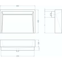 Раковина для ванной комнаты накладная Uperwood Mariana (60x40 см, прямоугольная, черный)